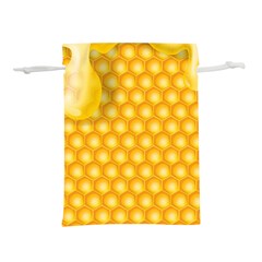 Abstract Honeycomb Background With Realistic Transparent Honey Drop Lightweight Drawstring Pouch (m) by Vaneshart