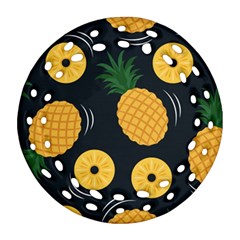 Seamless Pattern Pineapple Pattern Ornament (round Filigree) by Vaneshart