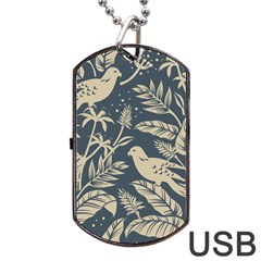 Birds Nature Design Dog Tag Usb Flash (one Side)