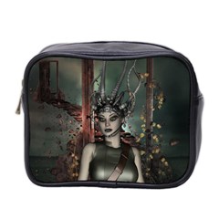 Awesome Fantasy Women With Helmet Mini Toiletries Bag (two Sides) by FantasyWorld7