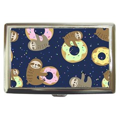 Cute Sloth With Sweet Doughnuts Cigarette Money Case by Sobalvarro