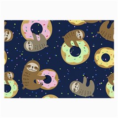 Cute Sloth With Sweet Doughnuts Large Glasses Cloth by Sobalvarro