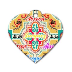 Floral Dog Tag Heart (two Sides) by ABjCompany