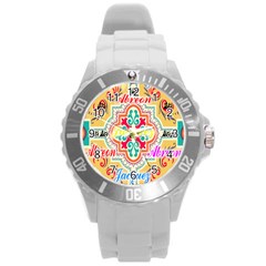Floral Round Plastic Sport Watch (l) by ABjCompany