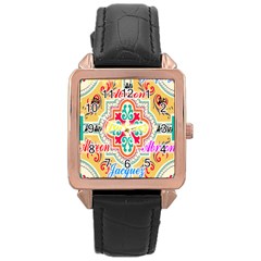 Floral Rose Gold Leather Watch  by ABjCompany