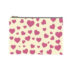 Flat Love Symbol Pattern Cosmetic Bag (large) by Vaneshart