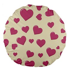 Flat Love Symbol Pattern Large 18  Premium Round Cushions by Vaneshart