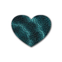 Texture Glass Network Glass Blue Heart Coaster (4 Pack)  by Vaneshart