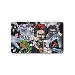 Frida Kahlo brick wall graffiti urban art with grunge eye and frog  Magnet (Name Card) Front