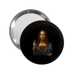 Salvator Mundi Leonardo Davindi 1500 Jesus Christ Savior Of The World Original Paint Most Expensive In The World 2 25  Handbag Mirrors by snek