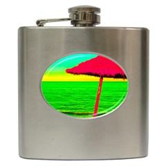 Pop Art Beach Umbrella Hip Flask (6 Oz) by essentialimage