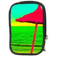 Pop Art Beach Umbrella Compact Camera Leather Case