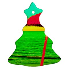 Pop Art Beach Umbrella Christmas Tree Ornament (two Sides)