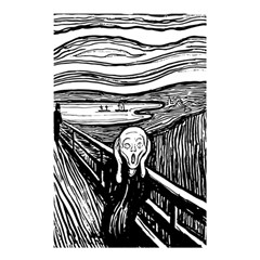 The Scream Edvard Munch 1893 Original Lithography Black And White Engraving Shower Curtain 48  X 72  (small)  by snek