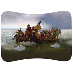 George Washington Crossing Of The Delaware River Continental Army 1776 American Revolutionary War Original Painting Velour Seat Head Rest Cushion by snek