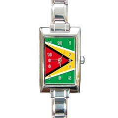 Flag Of Guyana Rectangle Italian Charm Watch by trulycreative