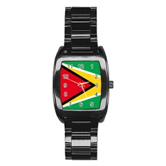 Flag Of Guyana Stainless Steel Barrel Watch by trulycreative