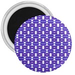 Purple  White  Abstract Pattern 3  Magnets