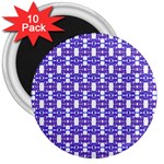 Purple  White  Abstract Pattern 3  Magnets (10 pack) 