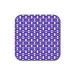 Purple  White  Abstract Pattern Rubber Coaster (Square) 