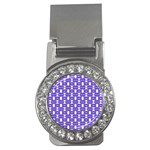 Purple  White  Abstract Pattern Money Clips (CZ) 