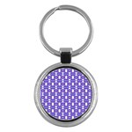 Purple  White  Abstract Pattern Key Chain (Round)