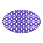 Purple  White  Abstract Pattern Oval Magnet