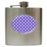 Purple  White  Abstract Pattern Hip Flask (6 oz)