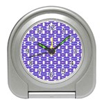 Purple  White  Abstract Pattern Travel Alarm Clock