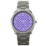 Purple  White  Abstract Pattern Sport Metal Watch