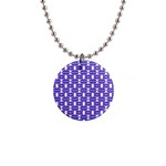 Purple  White  Abstract Pattern 1  Button Necklace