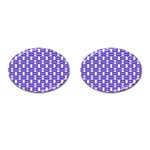 Purple  White  Abstract Pattern Cufflinks (Oval)