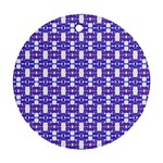 Purple  White  Abstract Pattern Round Ornament (Two Sides)