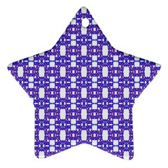 Purple  White  Abstract Pattern Star Ornament (two Sides) by BrightVibesDesign