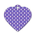 Purple  White  Abstract Pattern Dog Tag Heart (One Side)