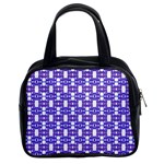 Purple  White  Abstract Pattern Classic Handbag (Two Sides)