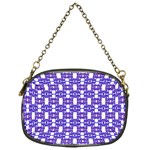 Purple  White  Abstract Pattern Chain Purse (One Side)