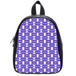 Purple  White  Abstract Pattern School Bag (Small)