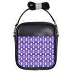 Purple  White  Abstract Pattern Girls Sling Bag