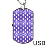 Purple  White  Abstract Pattern Dog Tag USB Flash (One Side)