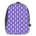 Purple  White  Abstract Pattern School Bag (XL)