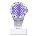 Purple  White  Abstract Pattern Plastic Nurses Watch