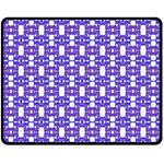 Purple  White  Abstract Pattern Double Sided Fleece Blanket (Medium) 