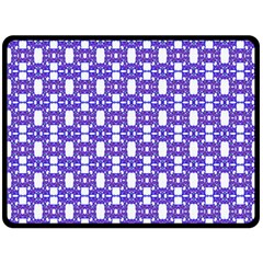 Purple  White  Abstract Pattern Double Sided Fleece Blanket (large)  by BrightVibesDesign