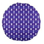 Purple  White  Abstract Pattern Large 18  Premium Flano Round Cushions