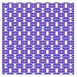 Purple  White  Abstract Pattern Large Satin Scarf (Square) Front