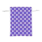 Purple  White  Abstract Pattern Lightweight Drawstring Pouch (L)