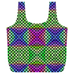 Bright  Circle Abstract Black Green Pink Blue Full Print Recycle Bag (xxxl) by BrightVibesDesign