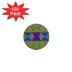 Bright  Circle Abstract Black Yellow Purple Green Blue 1  Mini Buttons (100 Pack)  by BrightVibesDesign