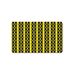 Circles Lines Black Yellow Magnet (name Card) by BrightVibesDesign